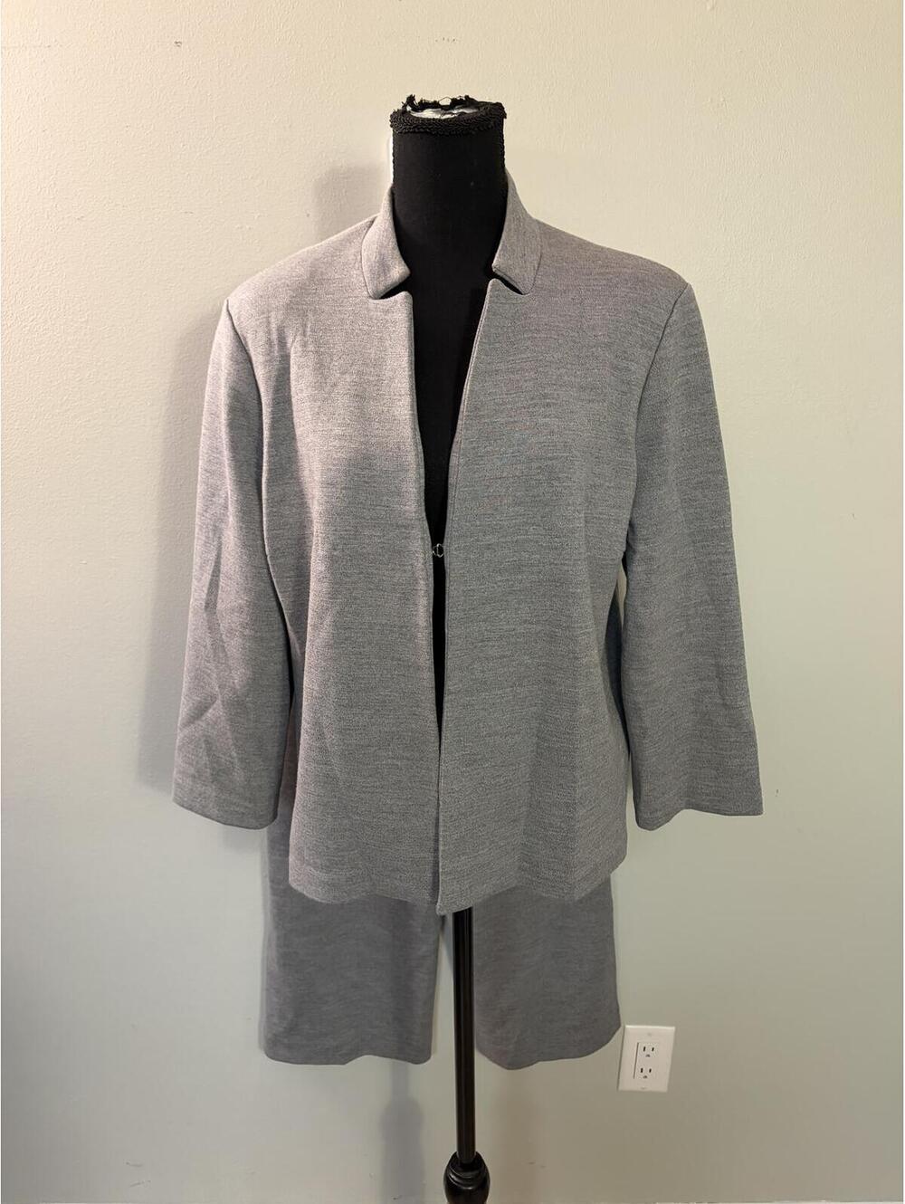 St. John Gray Women's Two-Piece Suit with Hook Closure